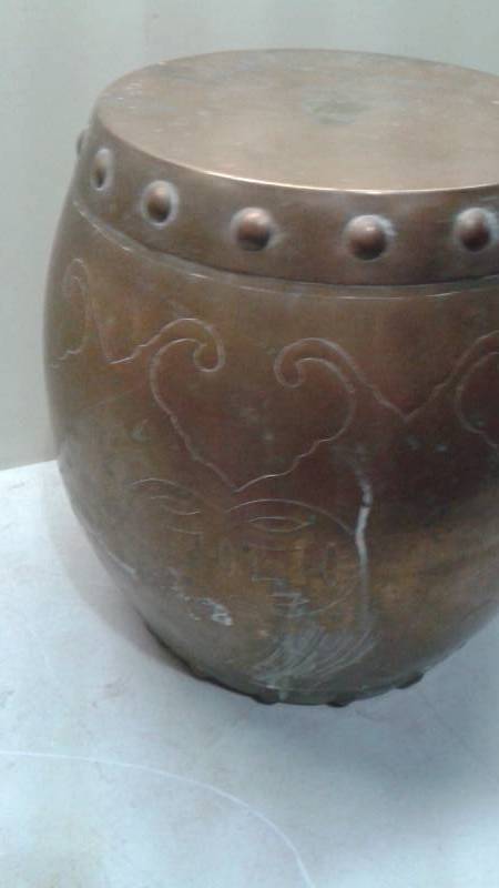 lot 19 image: Large Brass Drum, Used, Some Wear