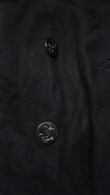 lot 37 image: Authentic Navy Pea Coat, Used, Size 40R, Which Is Around A Medium