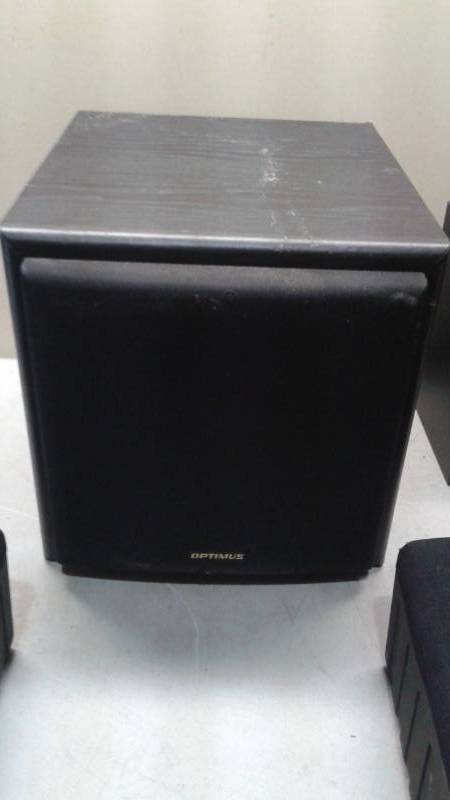 lot 14 image: Opitmus Pro Sw-10P Sub Woofer And Other Surround Sound Speakers, Untested