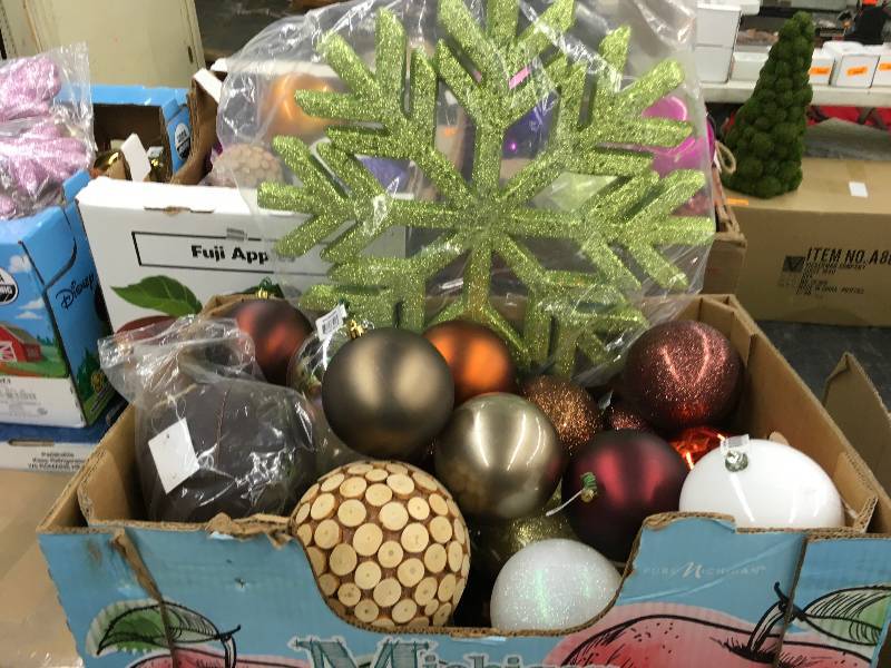 Box of Misc Sized Ornaments