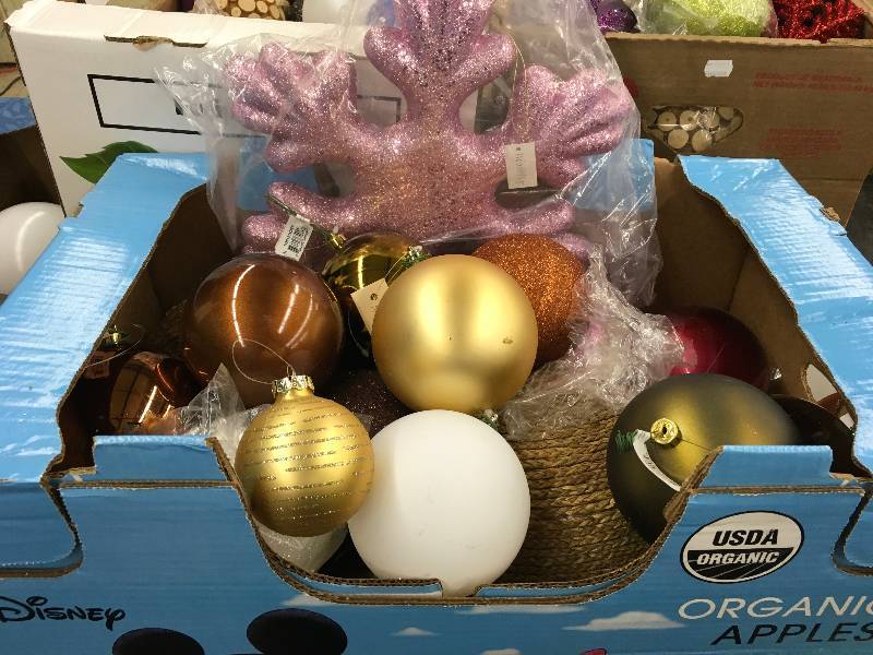 Box of Misc Sized Ornaments