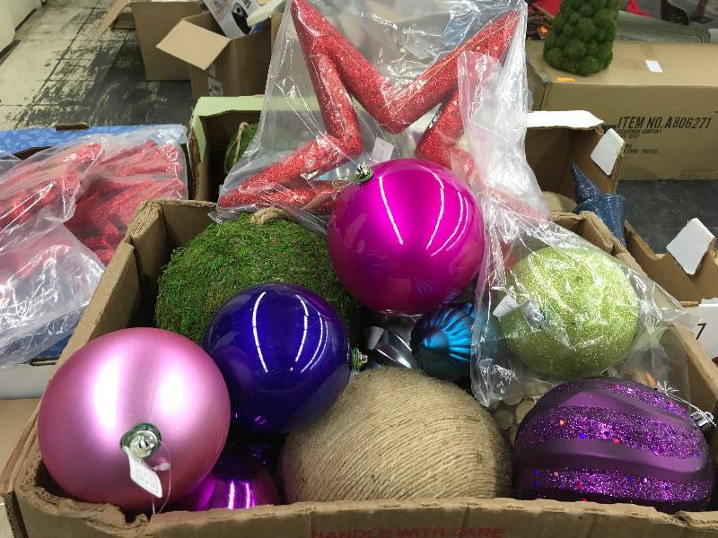 Box of Misc Sized Ornaments