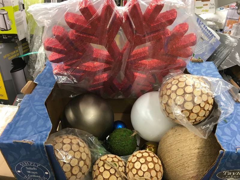 Box Of Misc Sized Ornaments