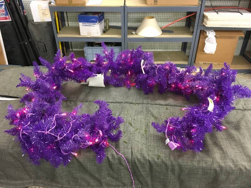 Purple Wreath W Pink Lights
