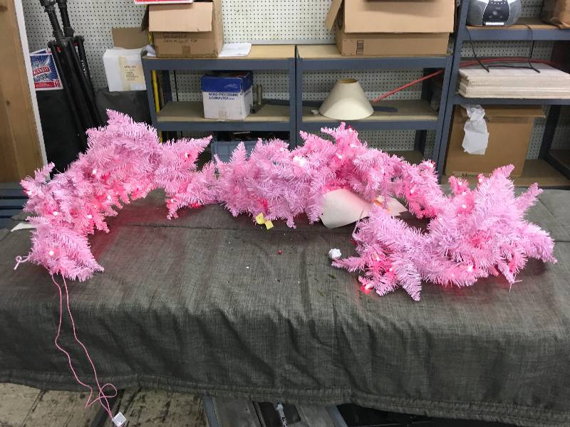 Pink Wreath W Pink Lights