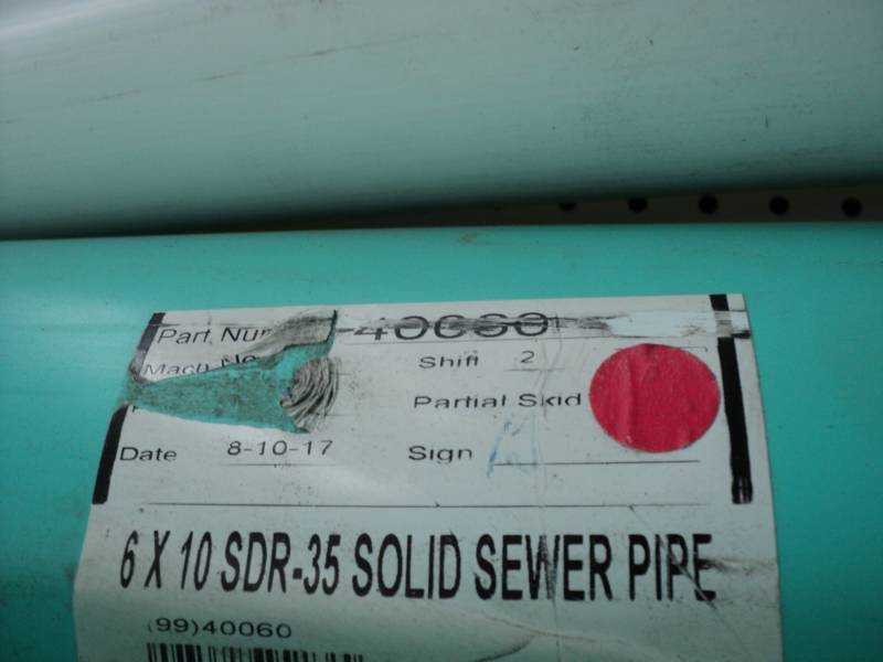 2- Pipe Solid Sewer Drain 6 x 10...