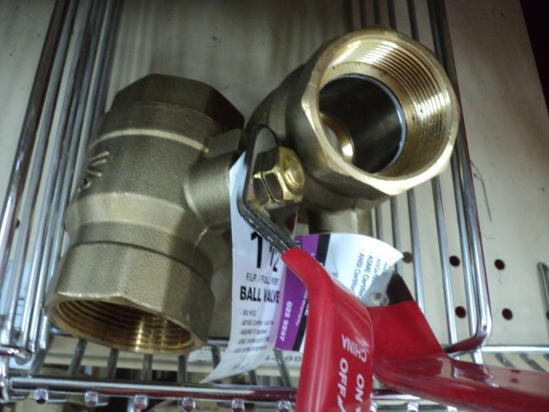 2 ball valves, 1 12�...