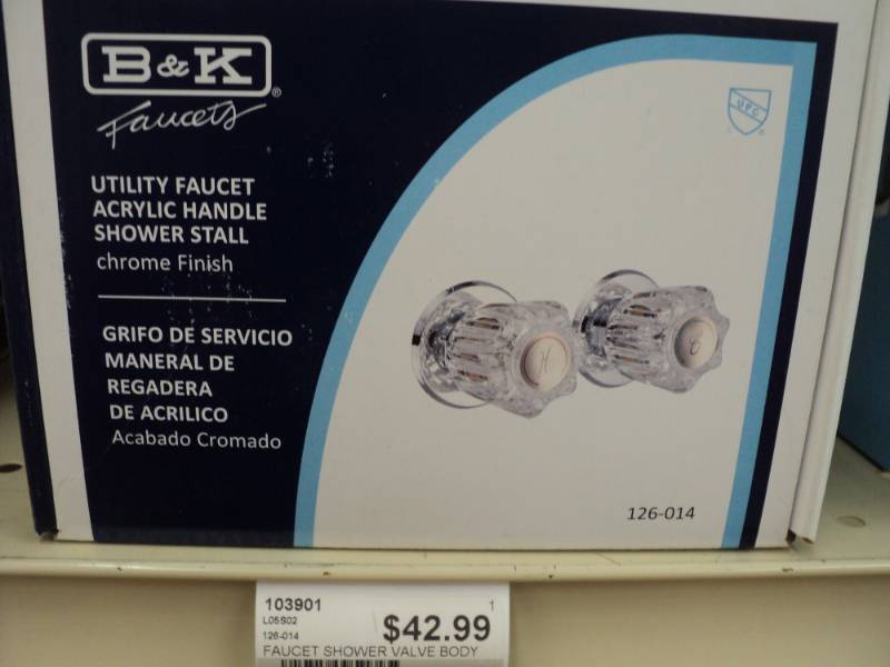 B & K utility faucet acrylic handle...