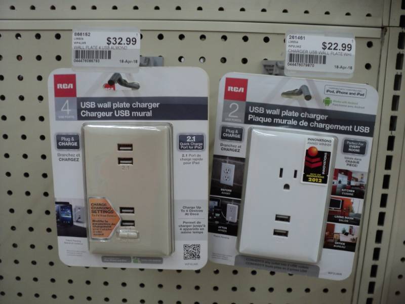 4 USB wallplate chargers...