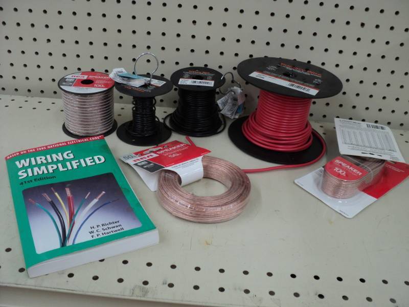Lot of primary and speaker wire plu...
