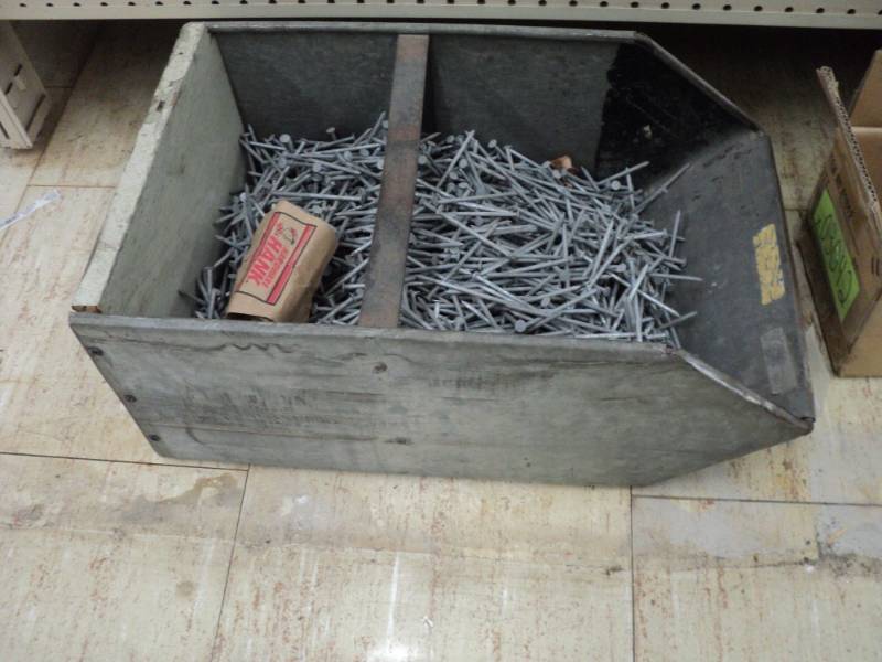 Vintage bin of hot dip galvanized n...