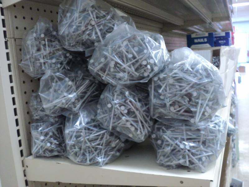 10 bags 5 lbs each 10D nails...