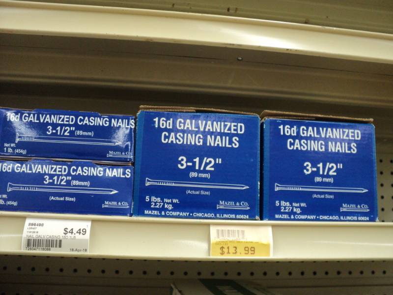 4 boxes of casing nails...