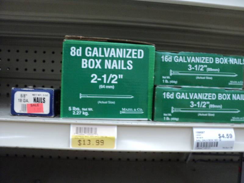 4 boxes of galvanized nails...