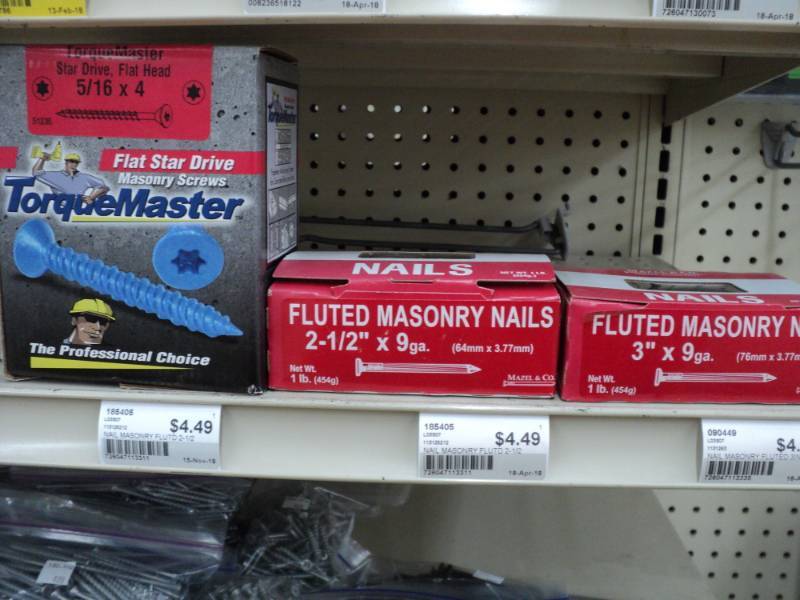 3 boxes of masonry nails...