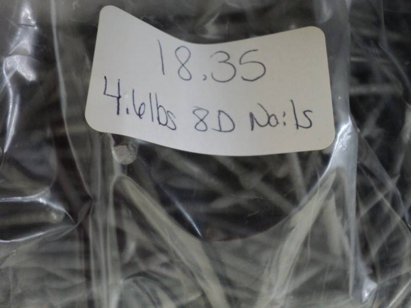 6.6 pounds in 2 bags of 8D nails...