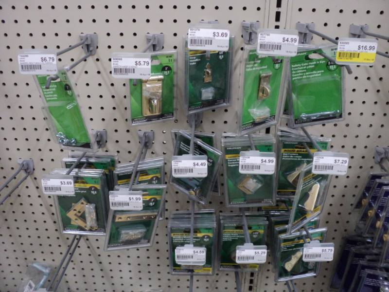 Lot of hinges, plates, knobs and co...