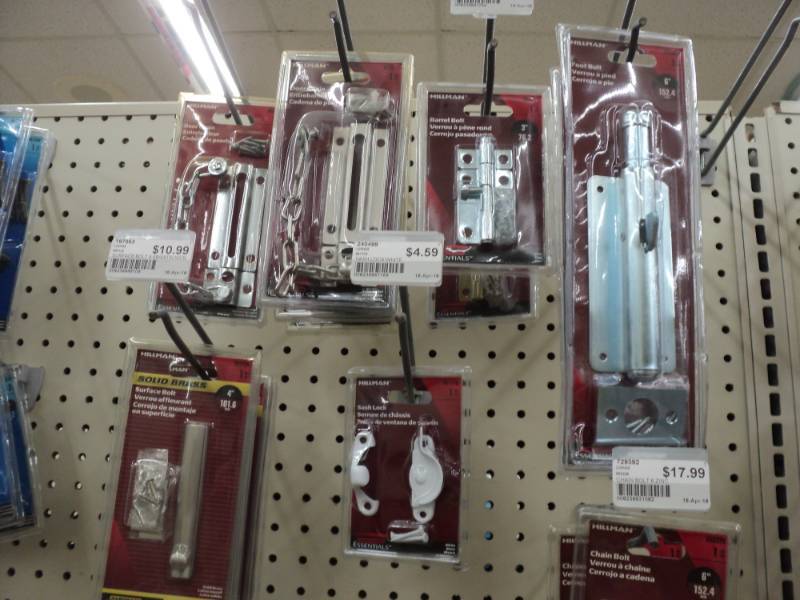 Lot of door and window locks...