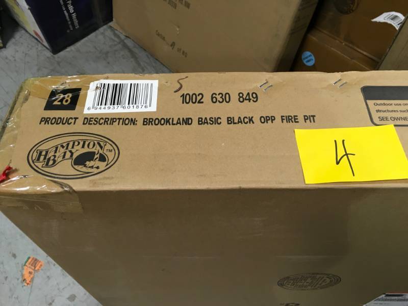 Hampton Bay 30 in. Brookland Black Firepit open box not used
