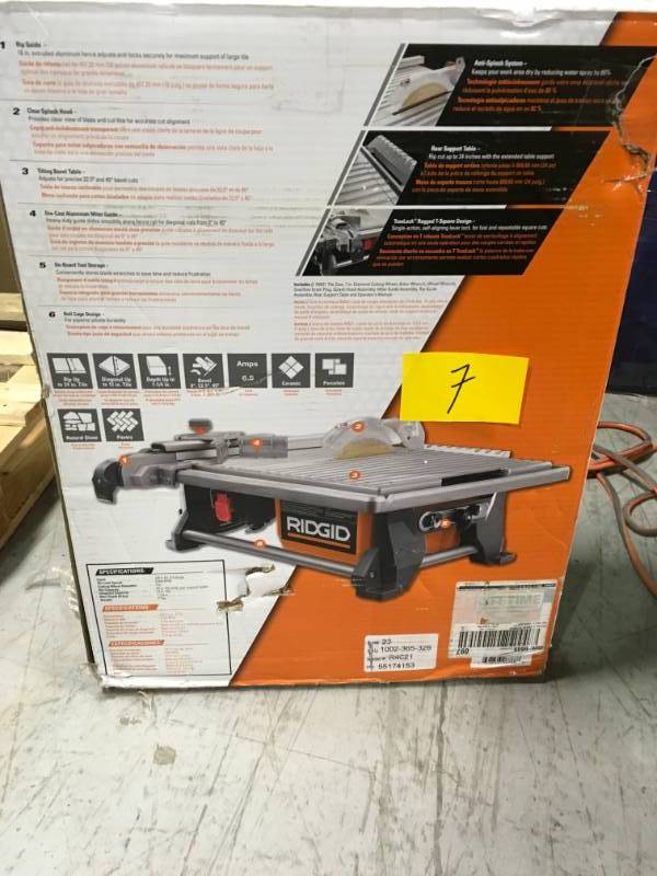 RIDGID 120-Volt 7 in. Table Top Wet Tile Saw in like new condition