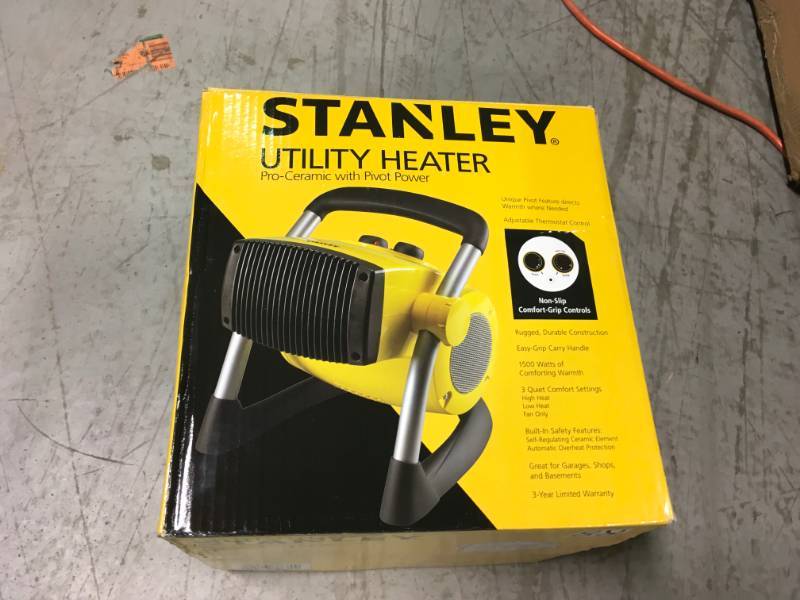 Stanley 1500-Watt Utility Ceramic Portable Heater with Pivot Power open box not used