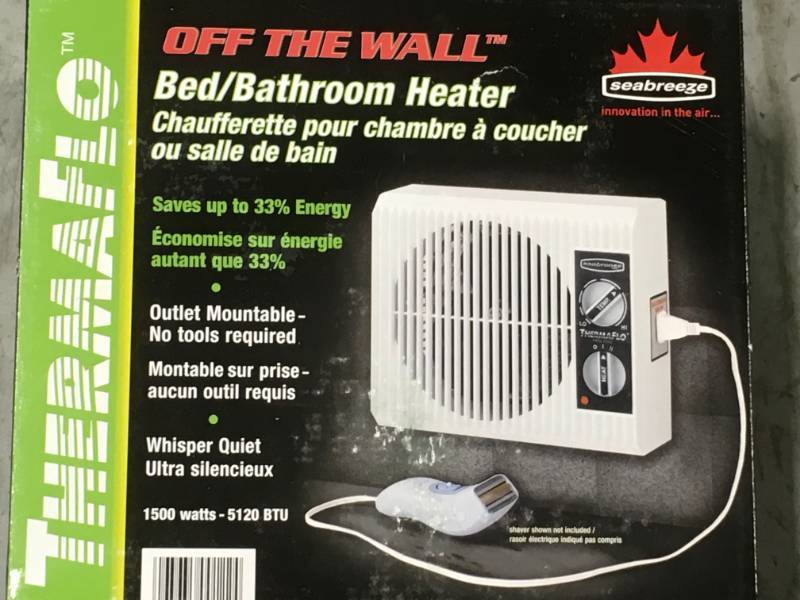 Seabreeze Off the Wall 1500-Watt Electric Portable Heater open box not used
