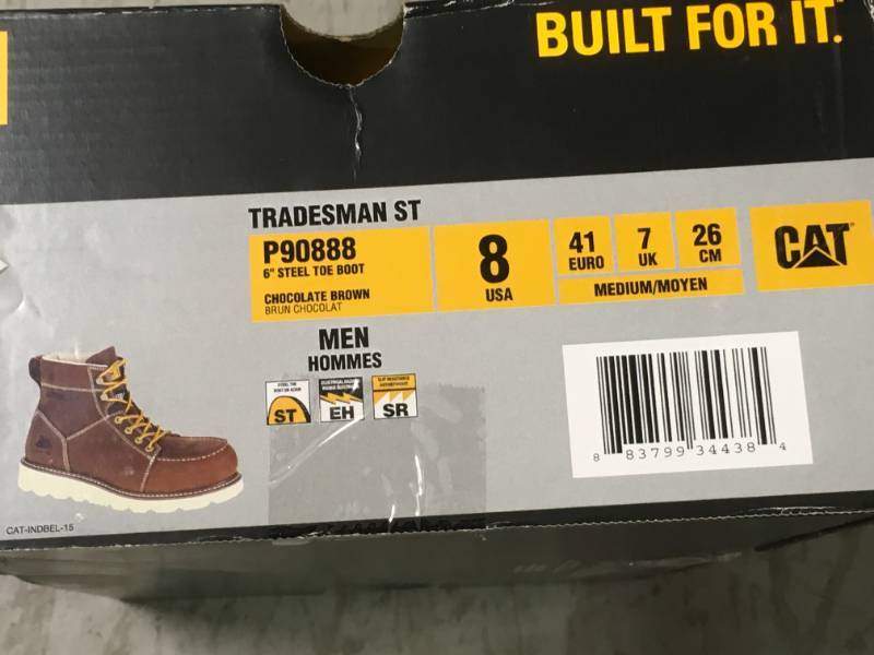 Caterpillar Mens Tradesman Steel Toe Work Boot SIZE M 8 US 41 EUROopen box not used