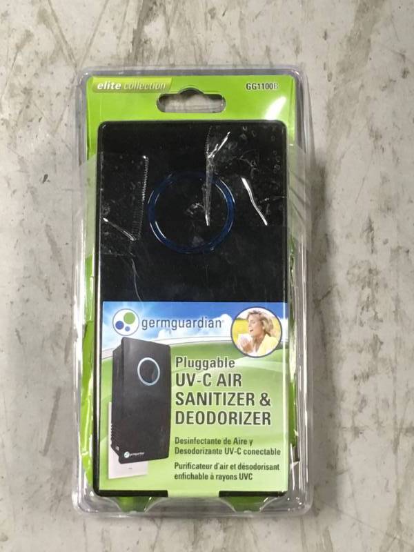 GermGuardian Elite Pluggable UV Sanitizer and Odor Reducer, Black Onyx open box not used