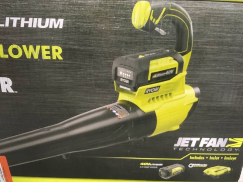 Ryobi 155 MPH 300 CFM 40-Volt Lithium-Ion Cordless Jet Fan Blower - 2.6 Ah Battery and Charger Included In like new condition