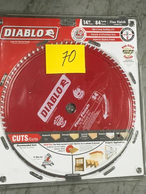 Diablo 14 in. x 84-Tooth Fine Finish Saw Blade in like new condition