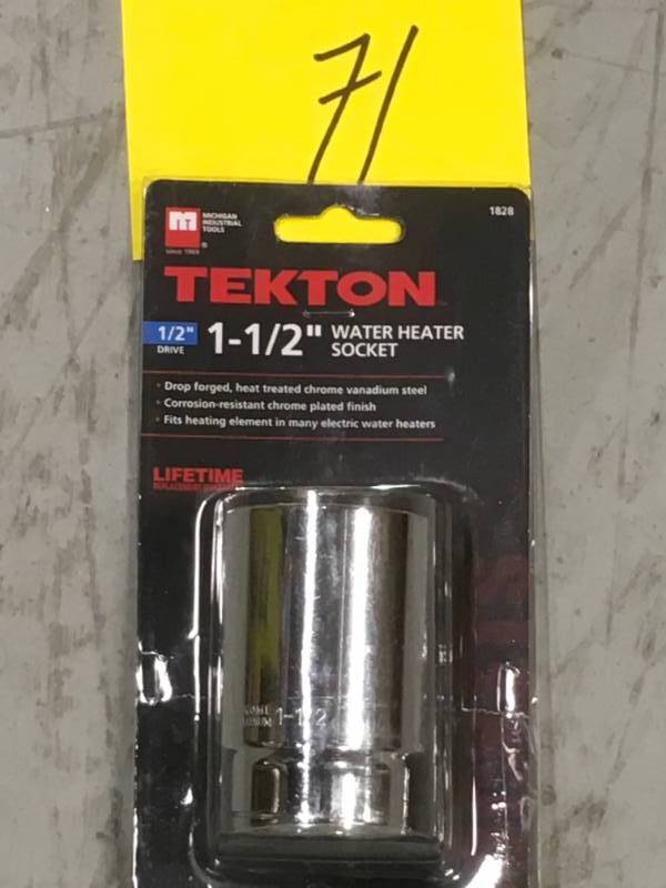 TEKTON 12 in. Drive 1-12 in. Water Heater Socket open box not used