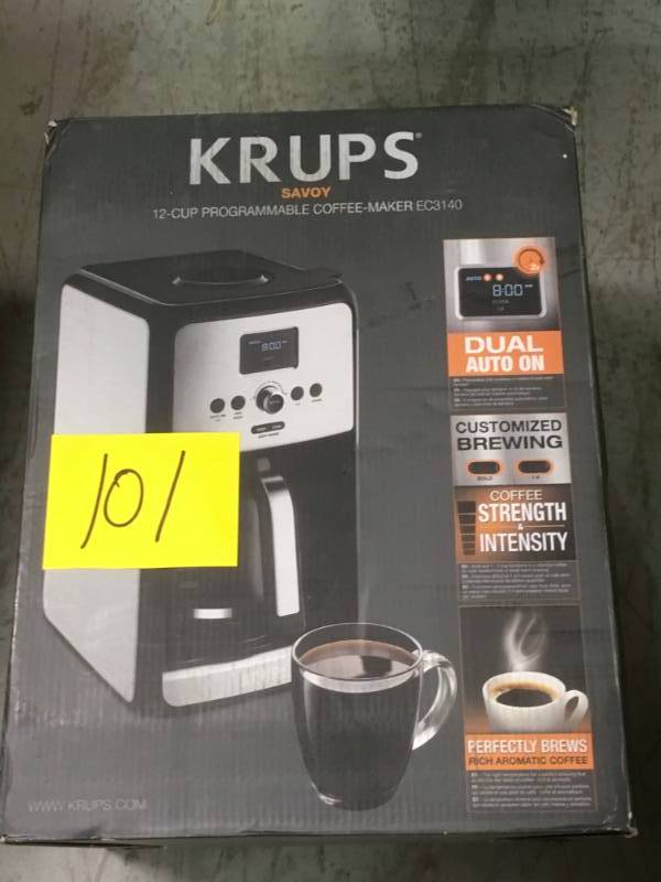 KRUPS EC314050 12-CUP SAVOY PROGRAMMABLE DIGITAL STAINLESS STEEL COFFEE MAKER EC314050