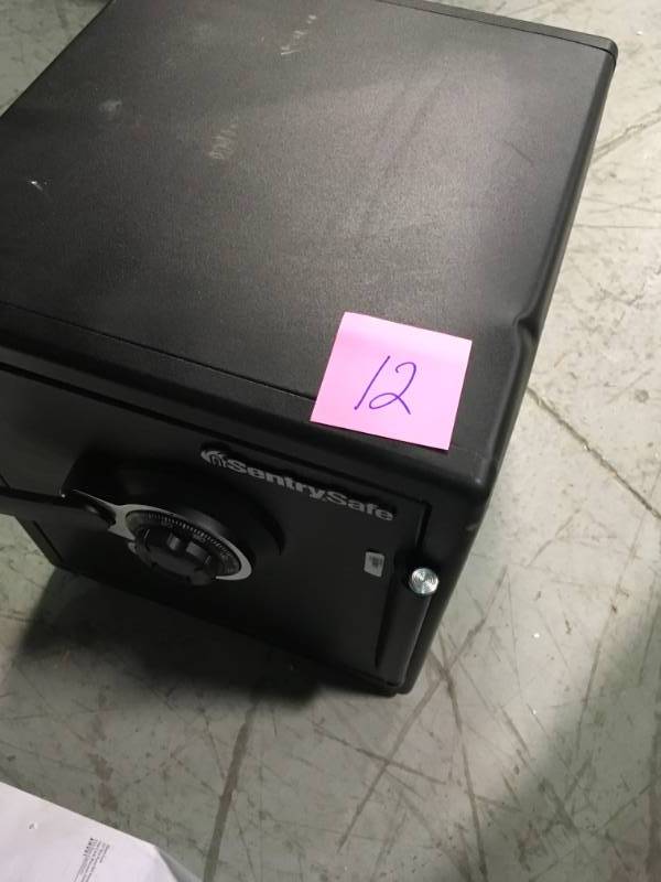 lot 12 image: SentrySafe SFW123DTB 1.23 cu ft Fireproof Safe and Waterproof Safe with Dial Combination not used