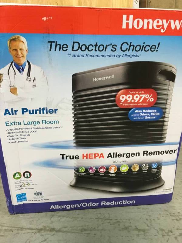 lot 29 image: Honeywell True HEPA 310 sq. ft. Allergen Remover Air Purifier  open box in like new condition