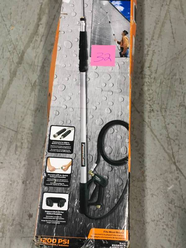 lot 32 image: Power Care 18 ft. 3,800 psi Telescoping Spray Wand for Pressure Washers not used