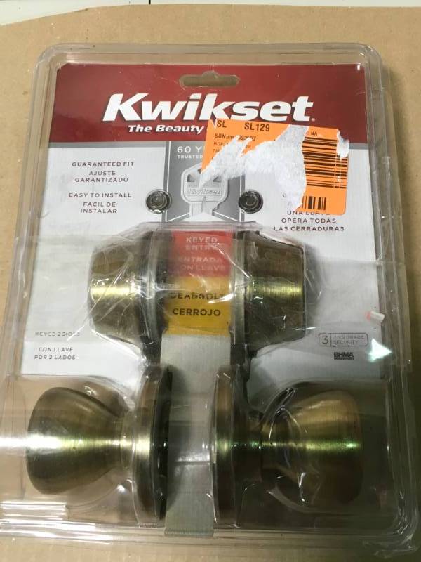 lot 42 image: KWIKSET KOCK DOOR KEYED 2 SIDES  open box in like new condition