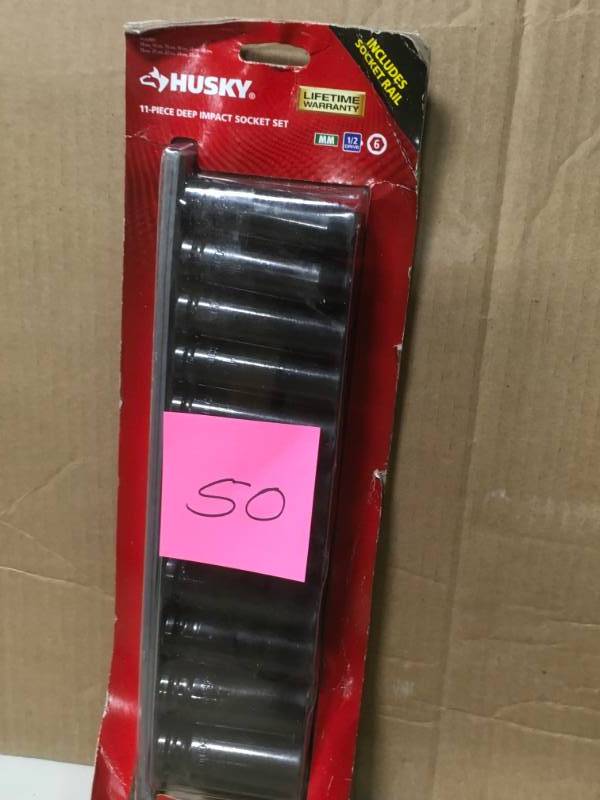 lot 50 image: Husky 12 in. Drive Deep Metric Impact Socket Set (11-Piece) not used