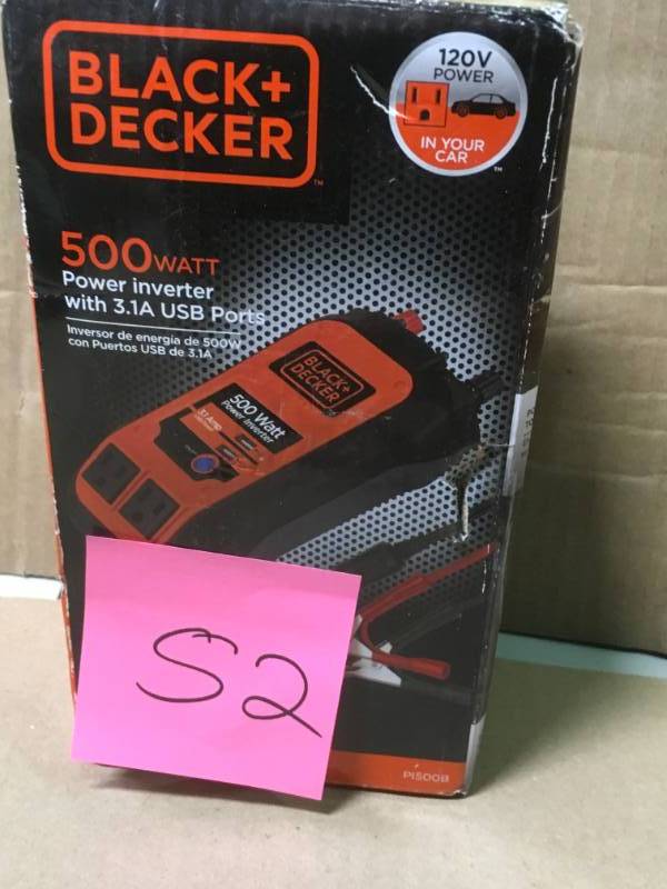 lot 52 image: BLACKDECKER 500-Watt Power Inverter not used