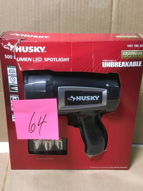 lot 64 image: HUSKY Husky 500lumen Unbreakable Spotlight not used