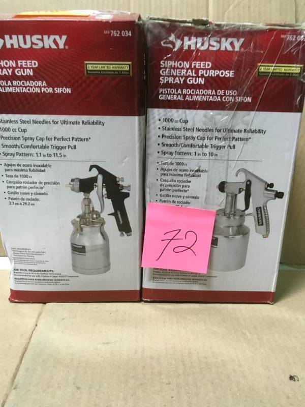 lot 72 image: Husky Siphon Feed Spray Gun USED LOT OF 2