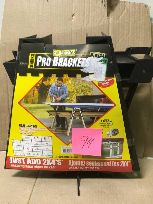 lot 94 image: Hopkins 90194 2X4 Basics Pro Bracket Sawhorse not used