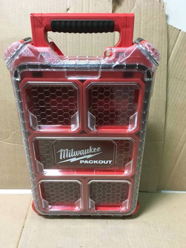 lot 99 image: MILWAUKEE ELECTRIC TOOL PACKOUT 5-Compartments Small Parts Organizer not used