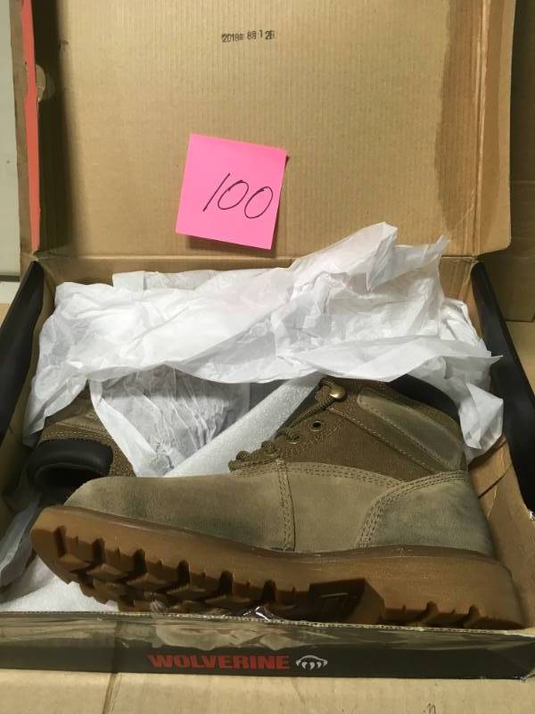 lot 100 image: Wolverine Mens Floorhand Size 7 EW Sand Waterproof Full-Grain Leather 6 in. Boot not used