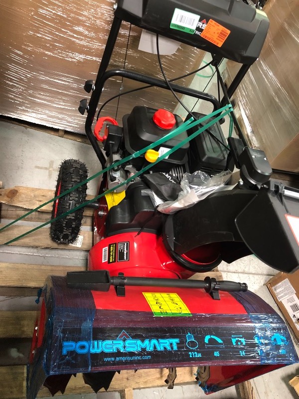 lot 108 image: PowerSmart  24 in. 212 cc Two-Stage Electric Start Gas Snow Blower in good conditions