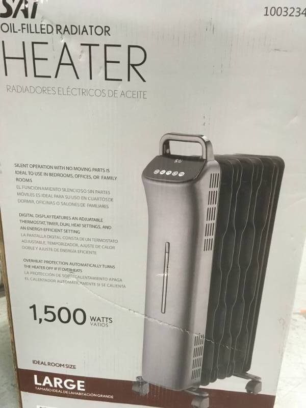SAI 1,500-Watt Digital Eco-Fin Oil-Filled Radiator with 7-Fins open box not used