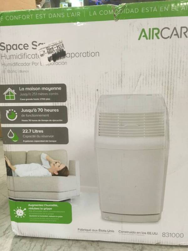 AIRCARE 6-Gal. Evaporative Humidifier for 2700 sq. ft.open box not used
