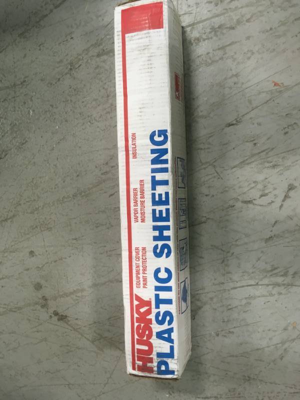 HUSKY 10 ft. x 50 ft. Clear 6 mil Plastic Sheeting open box not used