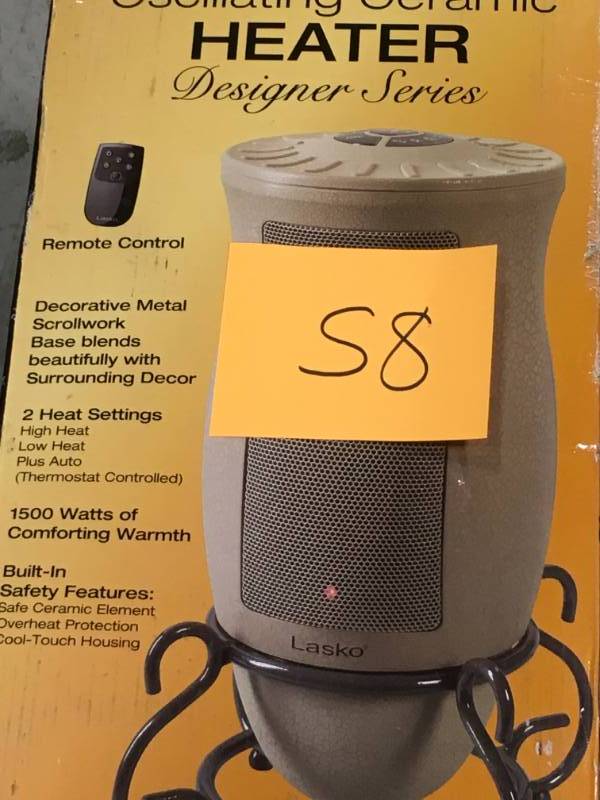 Lasko Designer Series 1500-Watt Oscillating Ceramic Electric Portable Heater open box not used
