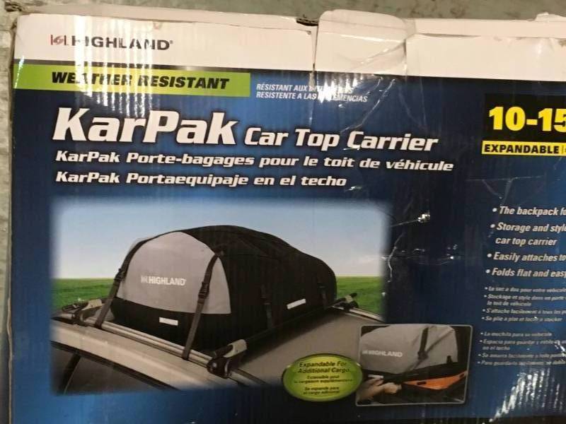 Highland 1039800 BlackGray 10-15 cu.ft. Expandable Car Top Bag not used