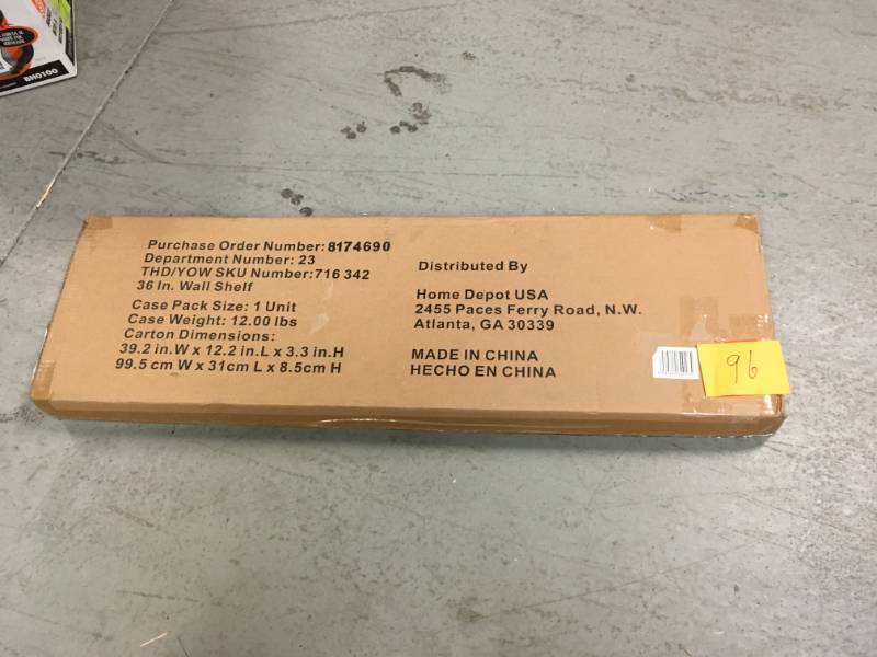 Husky 36 in. W x 9 in. H x 9 in. D Steel Garage Wall Shelf in like new condition